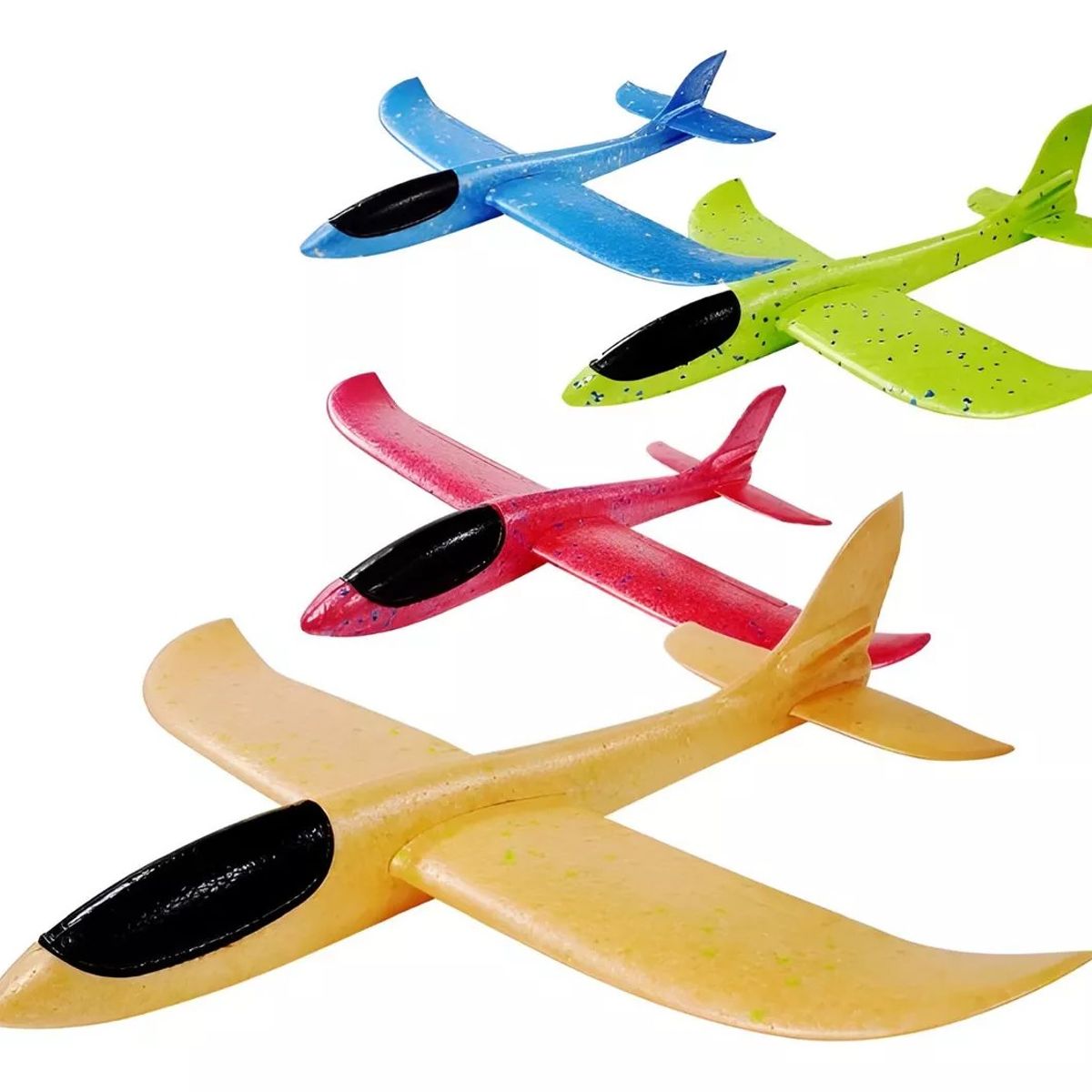 GENERICO - Pack X 6 Aviones Planeador De Plumavit Con Luces Led Surtido
