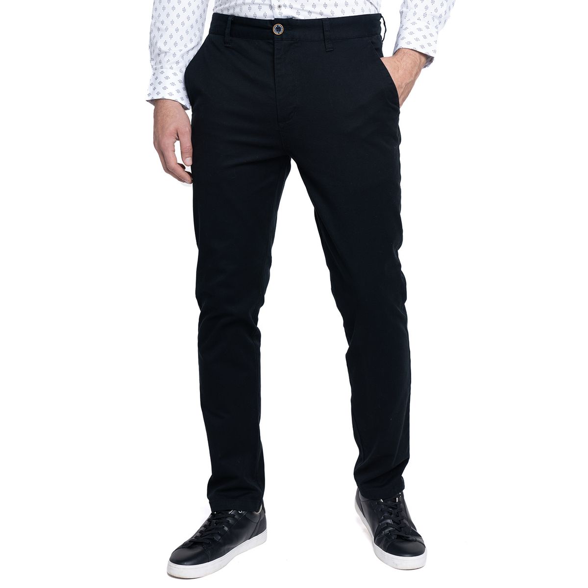 POTROS - Pantalón Budapest Hombre Negro Algodón POTROS