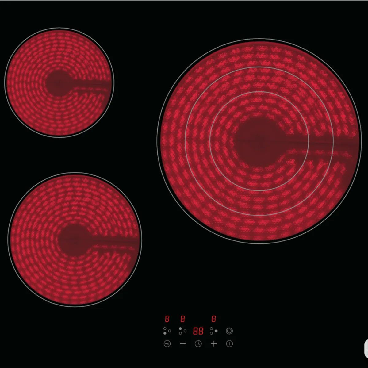 DUNE - Encimera Vitrocerámica DUNE EVD3-FR Fondo Reducido 43,5 cm