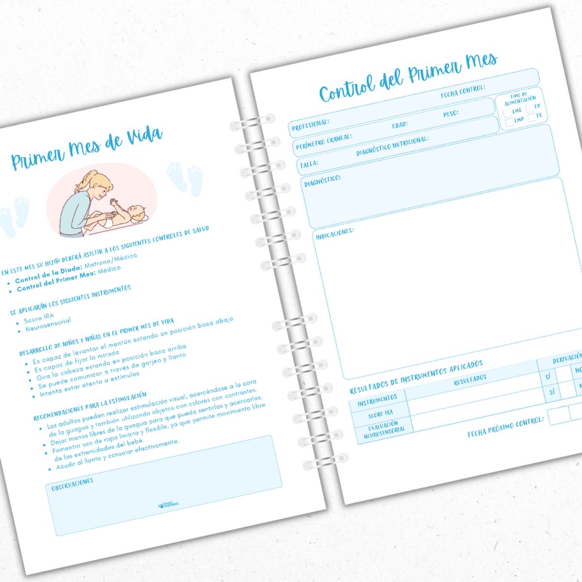 GENERICO - Cuaderno Pediátrico - Celeste Ositos