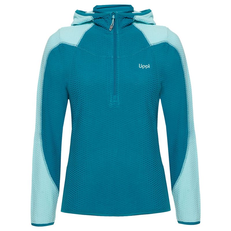 LIPPI - Poleron Mujer Jacaranda Nano-F 14 Zip Hoody Turquesa Claro  Verde Agua Lippi