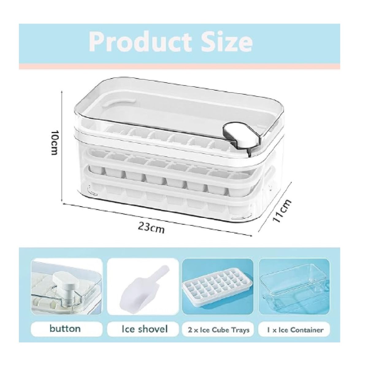 ANGELES DEL HOGAR - Molde Para hielo DesMontable con Recipiente