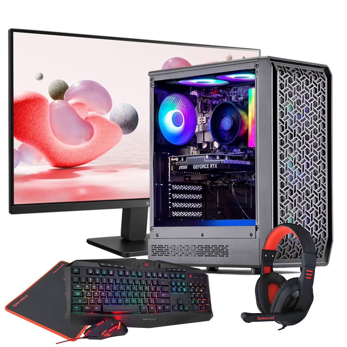 HYPERPC - PC GAMER + MONITOR 24 + Perif: AMD RYZEN 5 5600XT 16Gb 1Tb RTX 3050