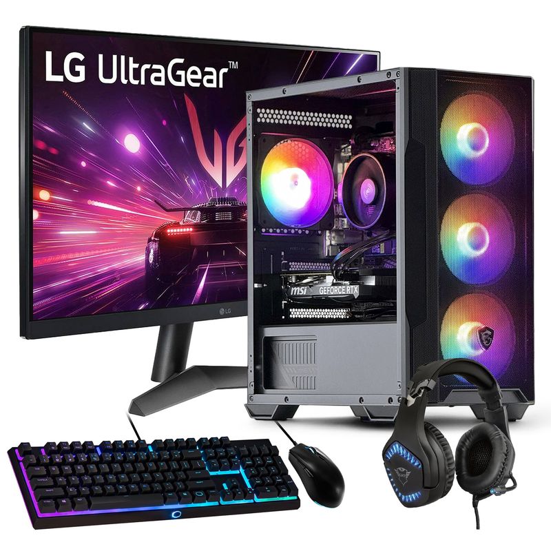 HYPERPC - PC GAMER + MONITOR 24 + Perif: AMD RYZEN 5 5600XT 16gb 1Tb RTX 3050 WiFi