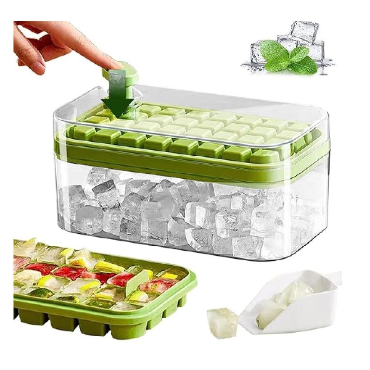 ANGELES DEL HOGAR - Molde Para hielo DesMontable con Recipiente