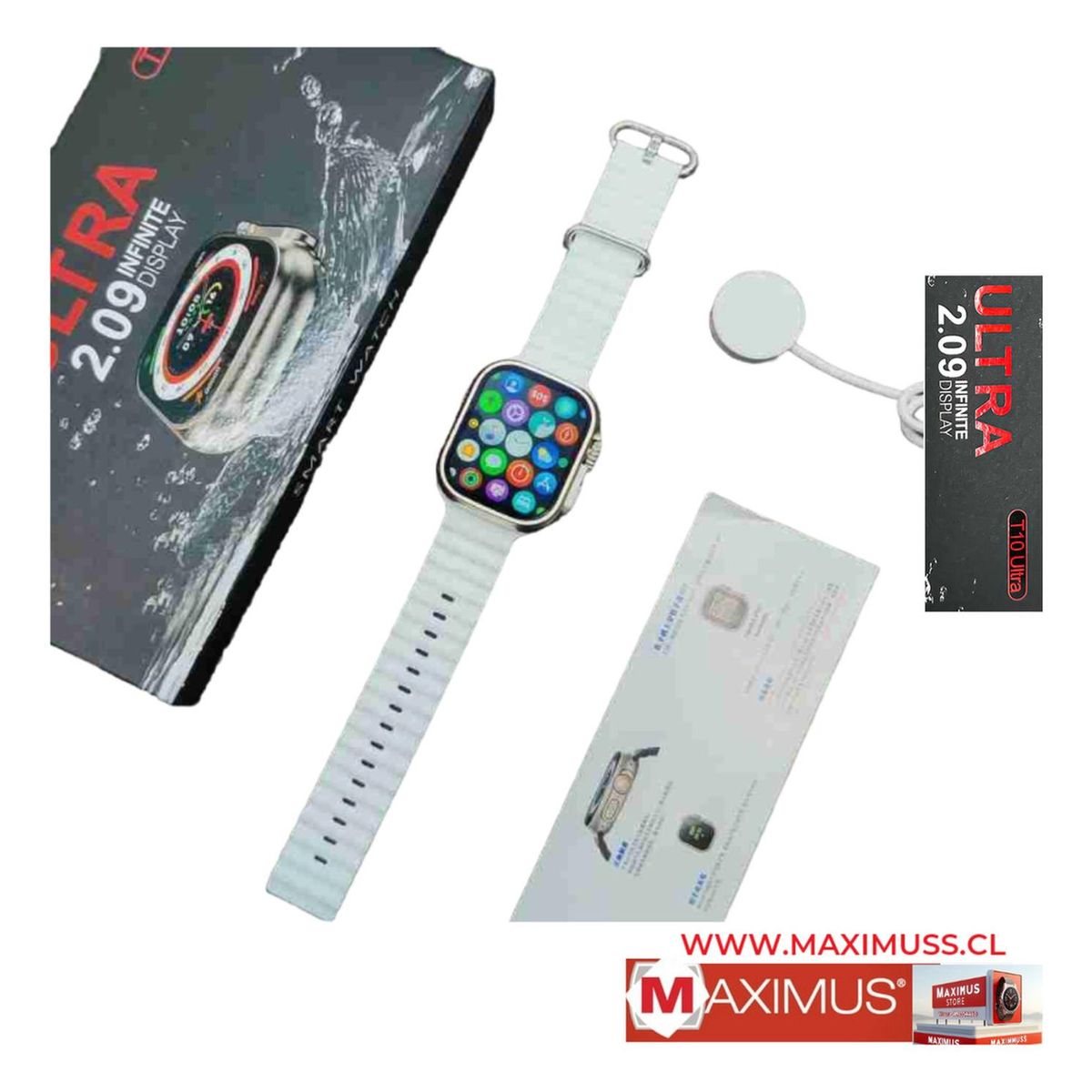 UNIVERSAL - Reloj T10 Ultra Inteligente Smartwatch Blanco  Realiza llamadas