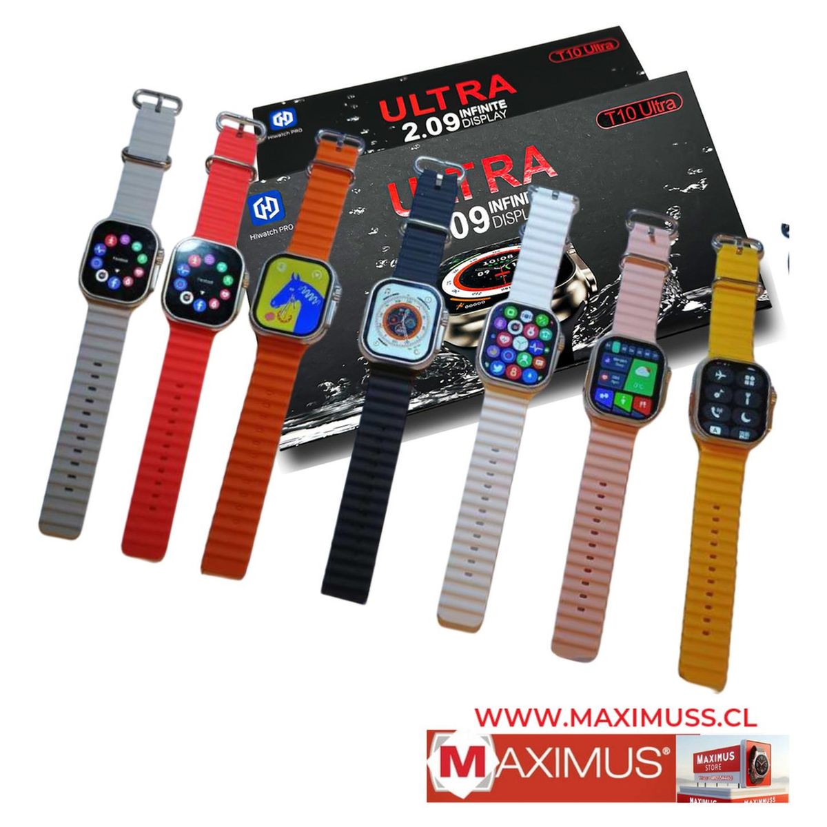 UNIVERSAL - Reloj T10 Ultra Inteligente Smartwatch Rojo  Realiza Y Reci
