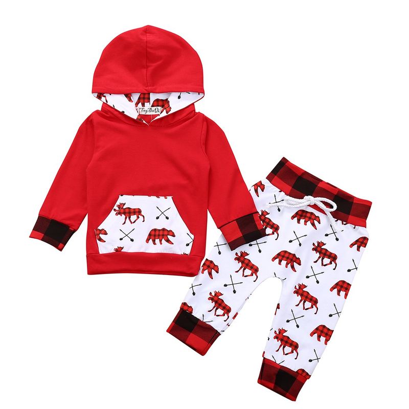 ANGO - Conjunto NAVIDAD BEBÉ Buzo Cuadrille Osos Poleron Pantalon