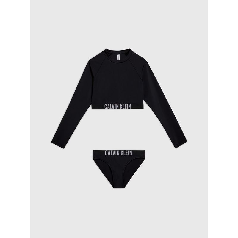 CALVIN KLEIN - Traje de Baño Niña Rashguard Negro Calvin Klein