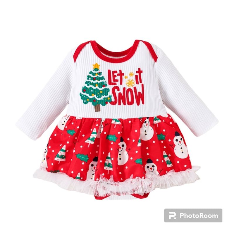 ANGO - Vestido bebé NAVIDAD Blanco Let it Snow NIÑA