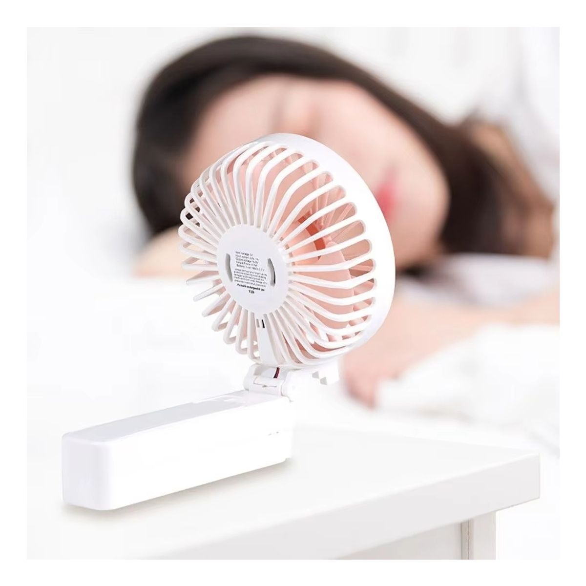 ATURE - Ventilador De Mano Escritorio Recargable Plegable Portátil Azul