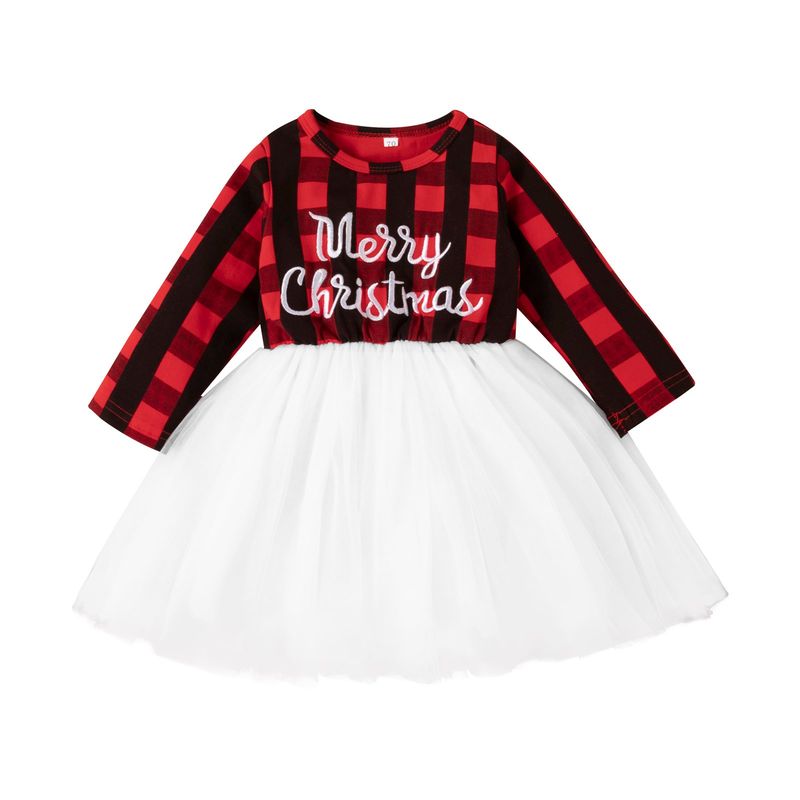ANGO - Vestido bebé NAVIDAD Cuadrille Merry Christmas TUL  NIÑA
