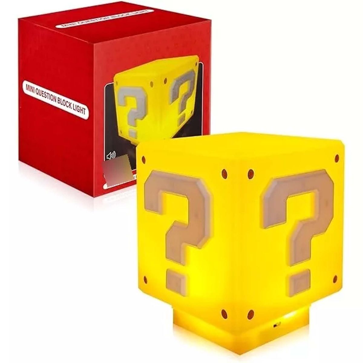 GENERICO - Lampara Cubo Super Mario Nintendo Luz Y Sonido Recargable