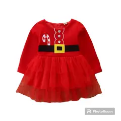 ANGO - Vestido bebé NAVIDAD Pascuera Rojo Franela NIÑA