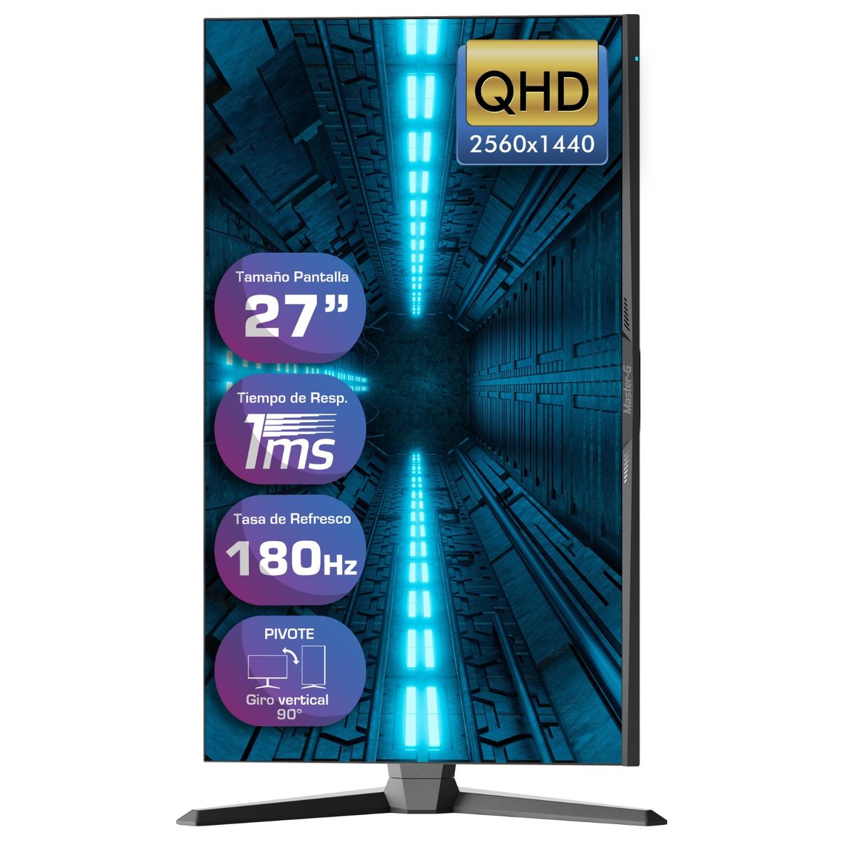 MASTER G - Monitor Gamer 27" QHD IPS Pivote 90 180Hz 1Ms MGMG2740Q