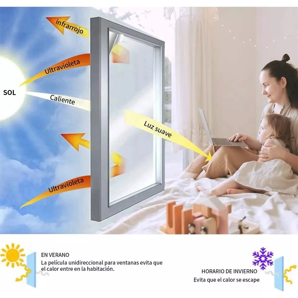 KUANGYE - Papel Polarizado Espejado Cromo 15% Auto Casa Ventana 1,5 M * 1 M