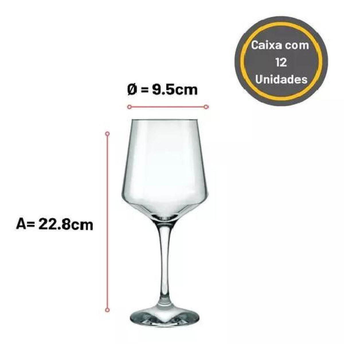 GENERICO - Copa Nadir Brunello de 490mL color transparente pack12 unidades