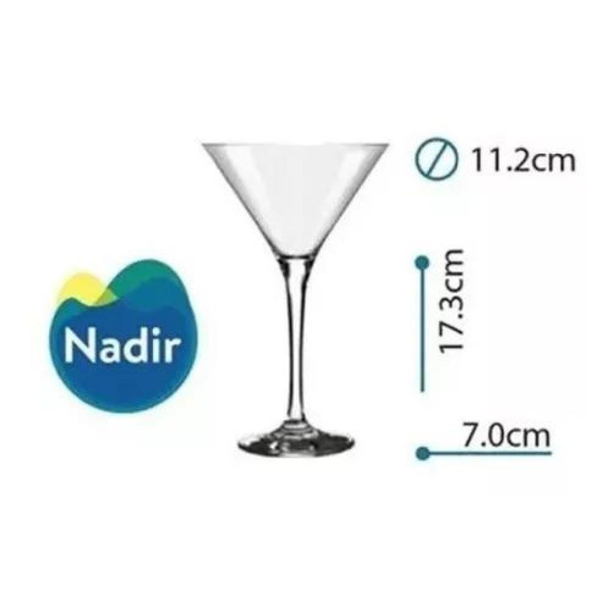 GENERICO - Copa Martini De Vidrio Coctel 85 Oz  100 Ml C6pzs Nadir