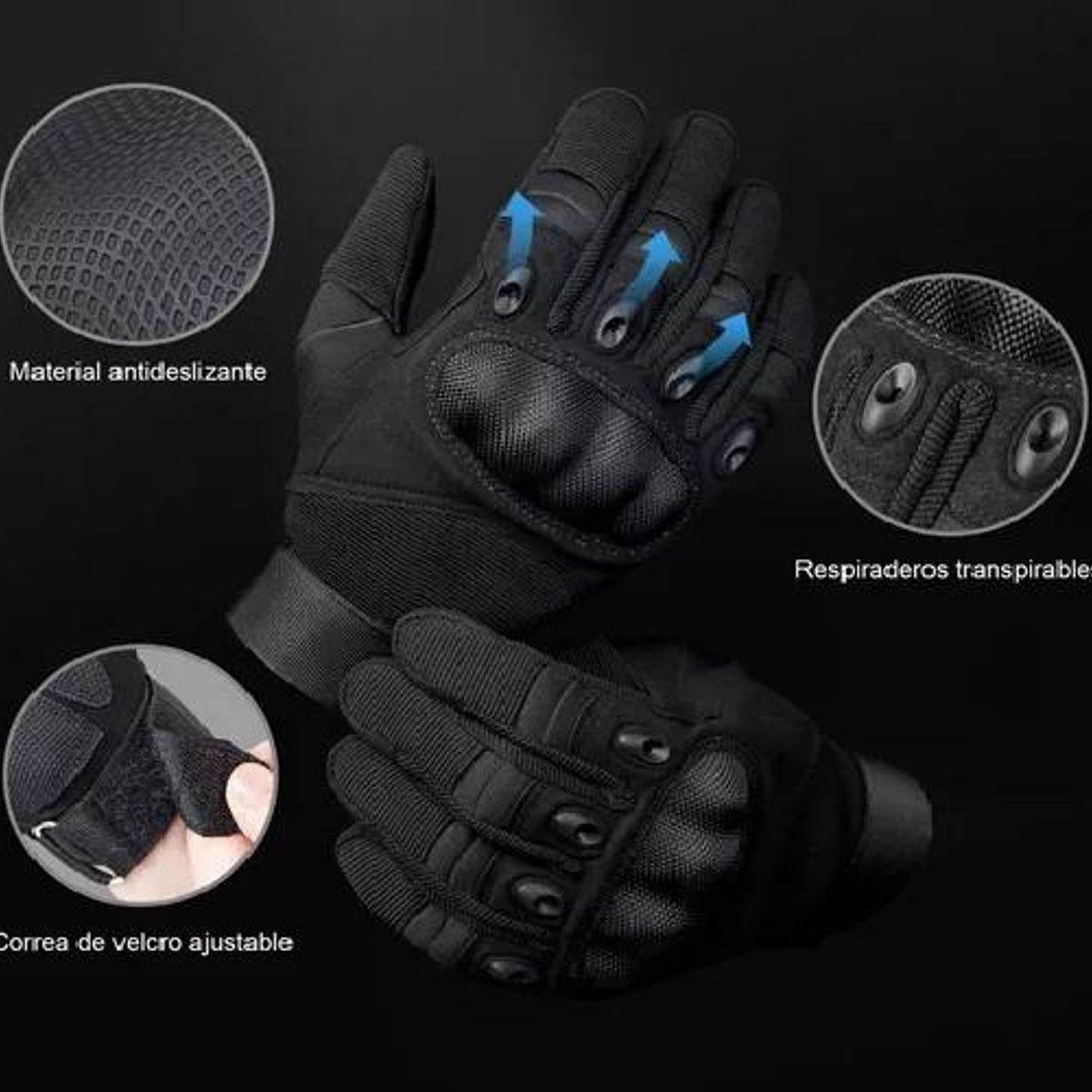 GENERICO - Guantes De Moto Con Pantalla Táctil Y Mosquetón Talla M