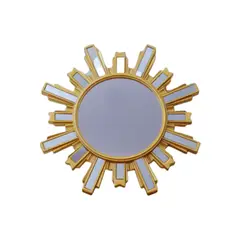 GENERICO - ESPEJO TIPO SOL DORADO RAYITOS CUADRADOS 58X58 CM