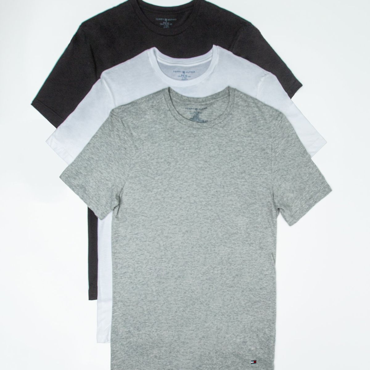 TOMMY HILFIGER - Pack De 3 Camisetas Solid C-Neck Negro Tommy Hilfiger