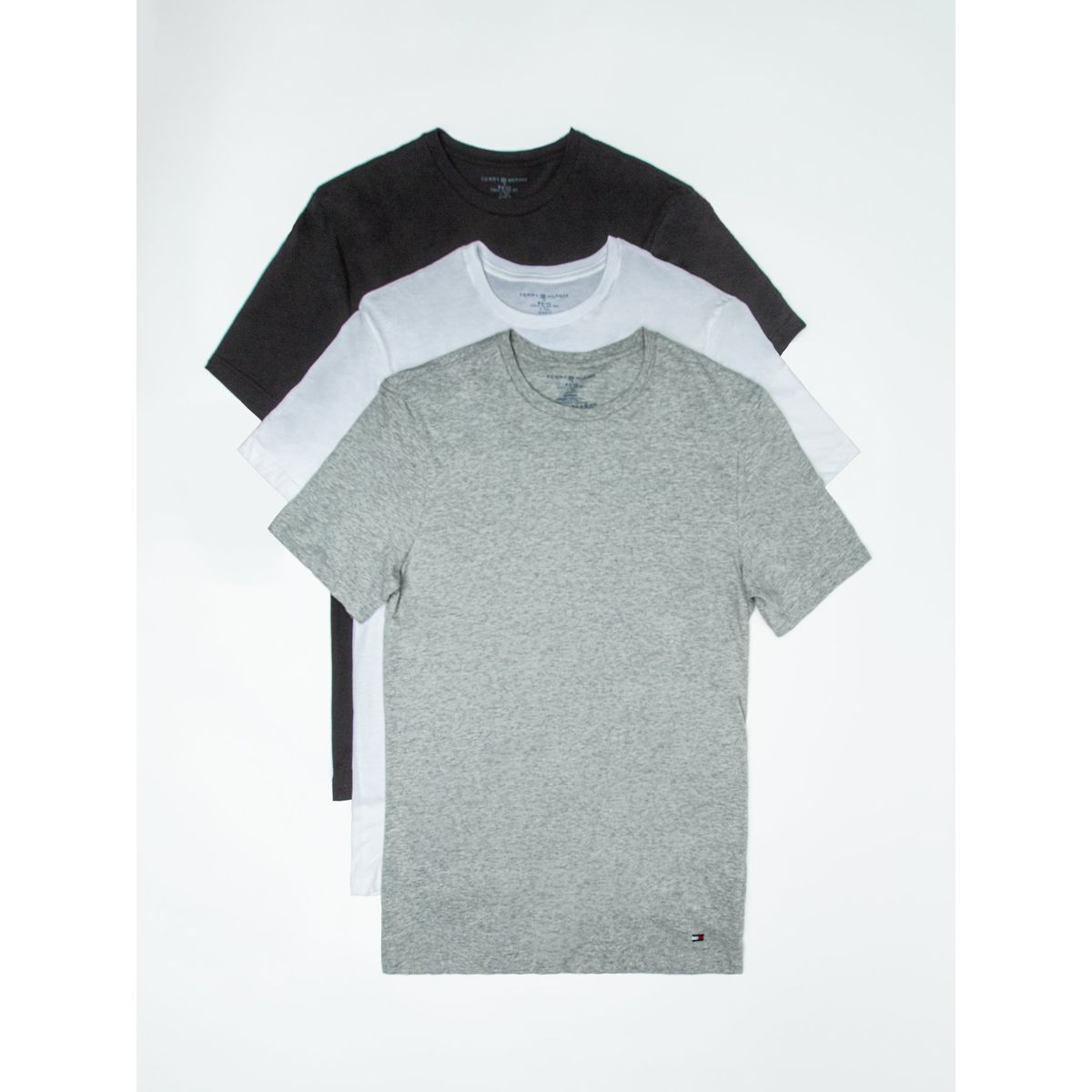 TOMMY HILFIGER - Pack De 3 Camisetas Solid C-Neck Negro Tommy Hilfiger