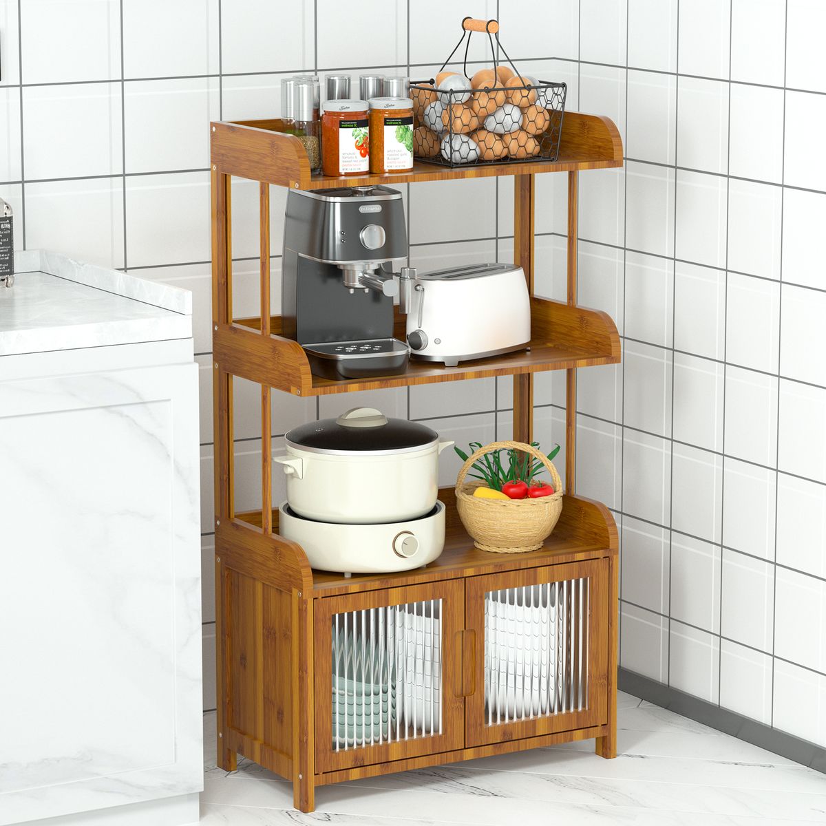 AIZO - Organizador Cocina Contra La Pared Cuatro Capas Gabinete