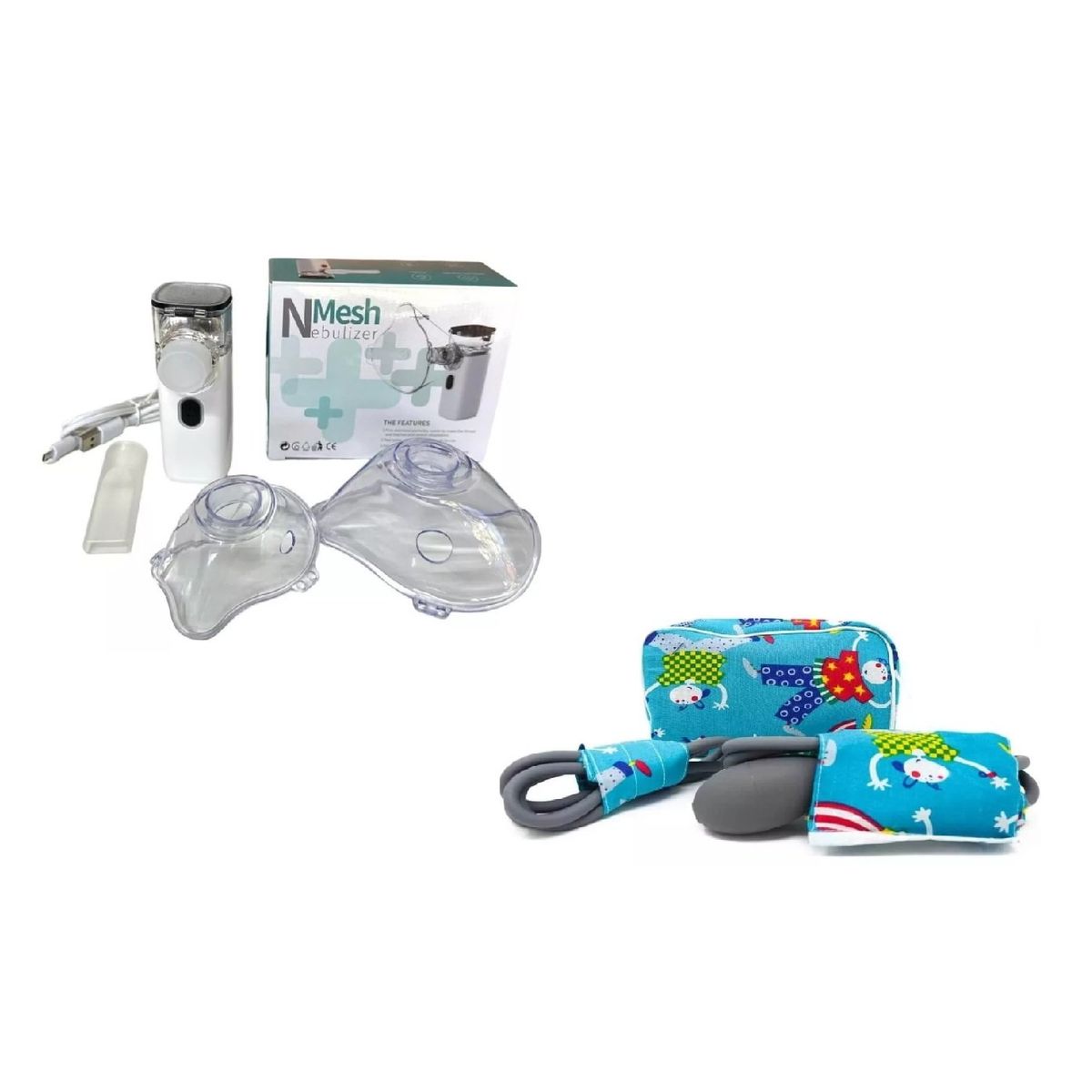GENERICO - Kit Nebulizador Toma Presion Aneroide Esfingomanometro Niño
