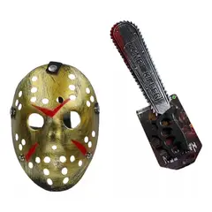 GENERICO - Disfraz de Jason Mascara Hockey + Motosierra