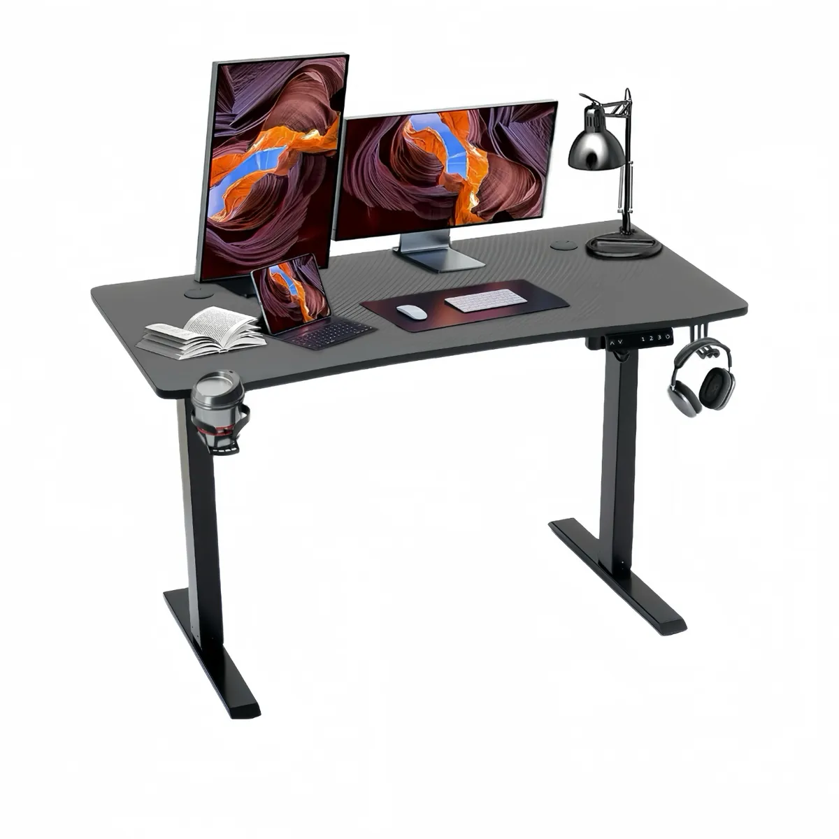 ELEMENT DESIGN - Escritorio Eléctrico de Altura Regulable 120x60 cm Negro