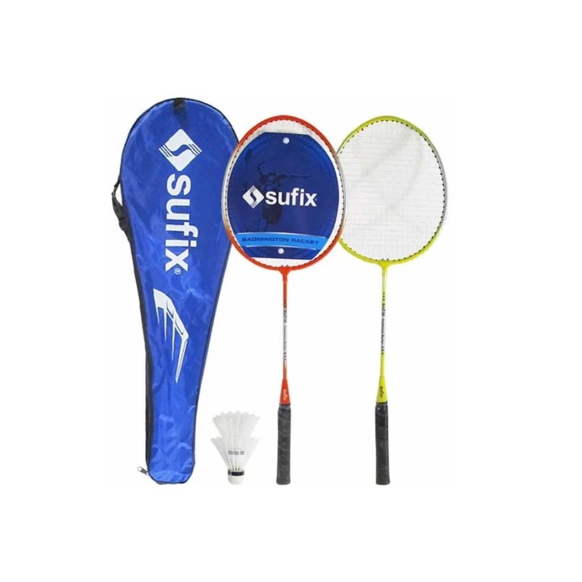 GENERICO - Kit Badminton 4 Raquetas + 2 Plumillas + Red