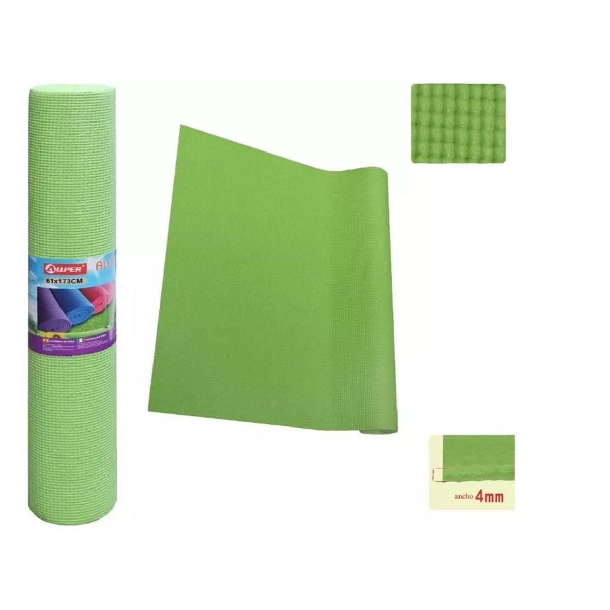 GENERICO - Colchoneta Mat Yoga Pilates Alfombra Ejercicio 4mm Green