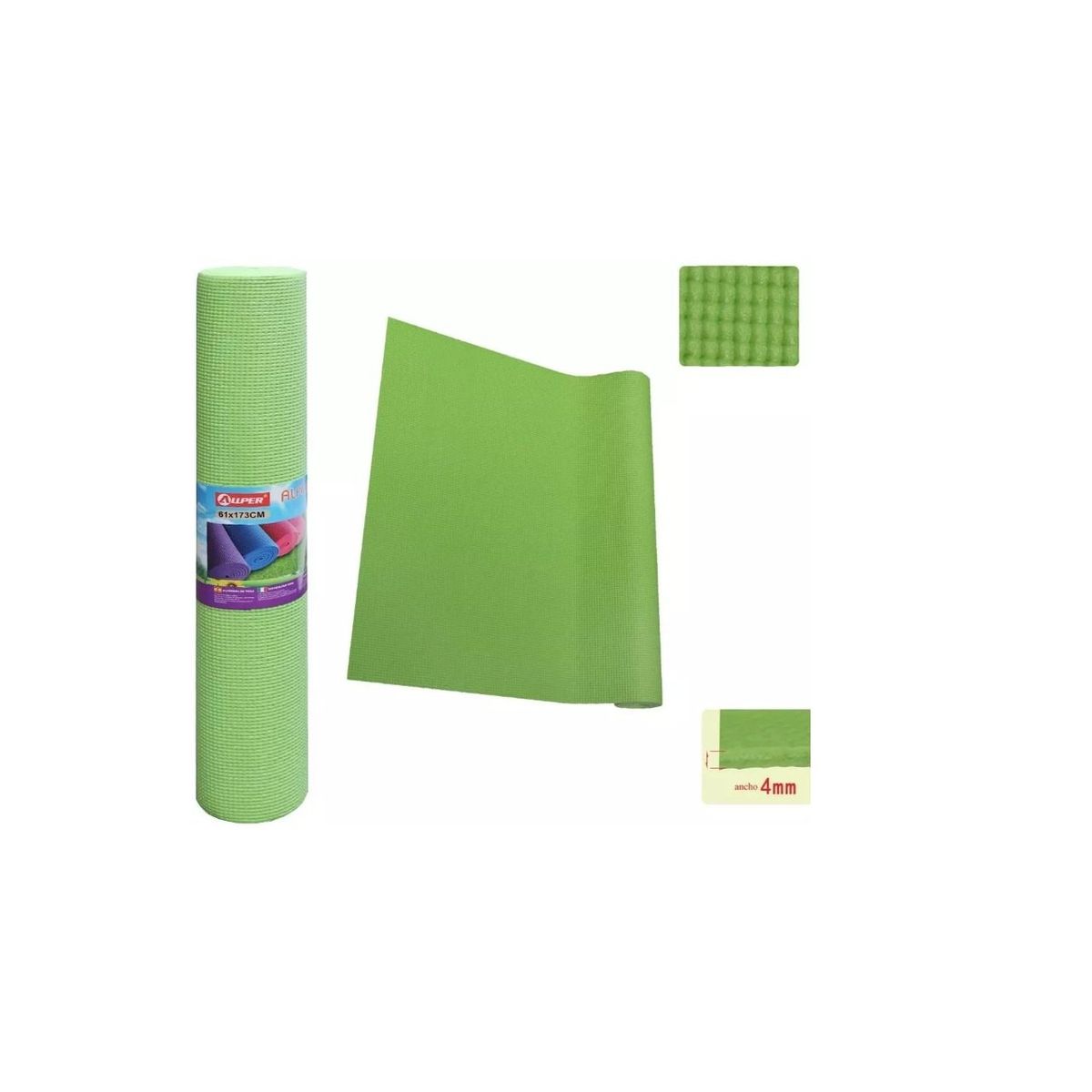 GENERICO - Colchoneta Mat Yoga Pilates Alfombra Ejercicio 4mm Green