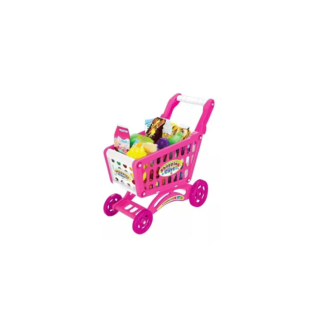 GENERICO - Carrito Supermercado Para Niños 56 Piezas Rosado Rosa