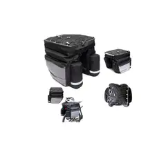 GENERICO - Alforja Bicicleta 48 Litros Azul y gris 3 Bolsos Mix