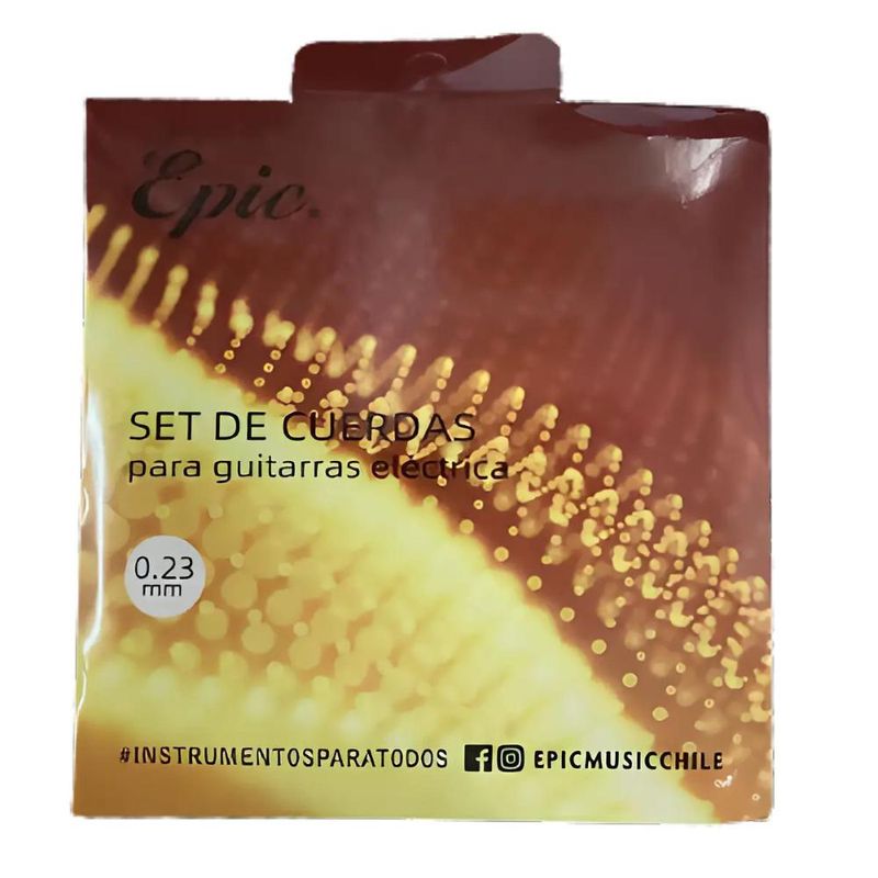 EPIC - Set de cuerdas para guitarra electrica Epic Regular 0.23mm - Gris