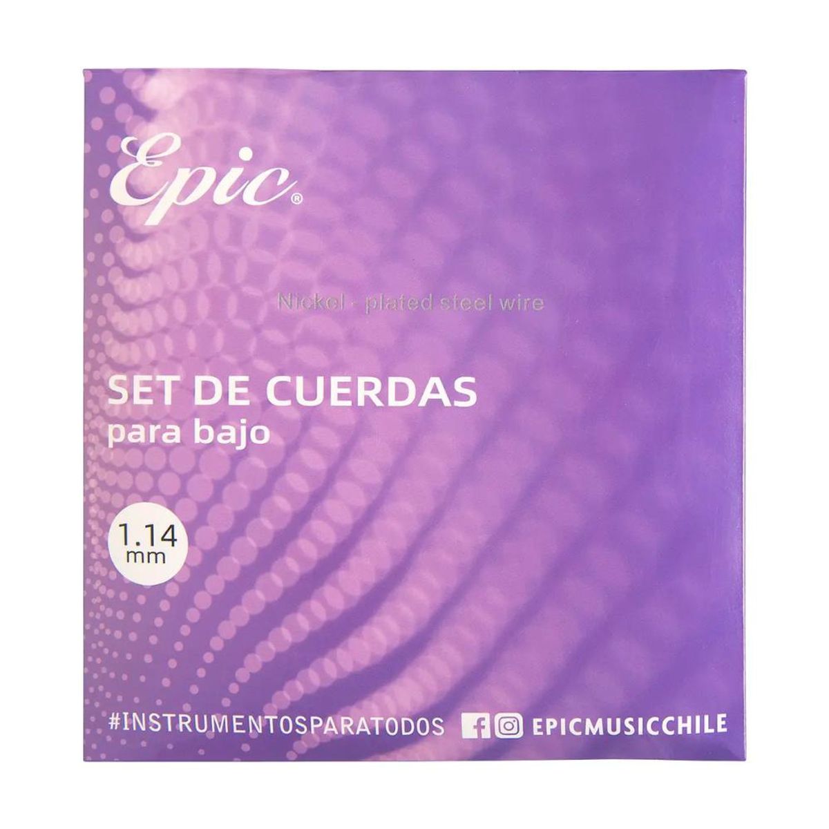 EPIC - Cuerdas para bajo Epic Nickel-Plated Steel Wire 1.14mm - Gris