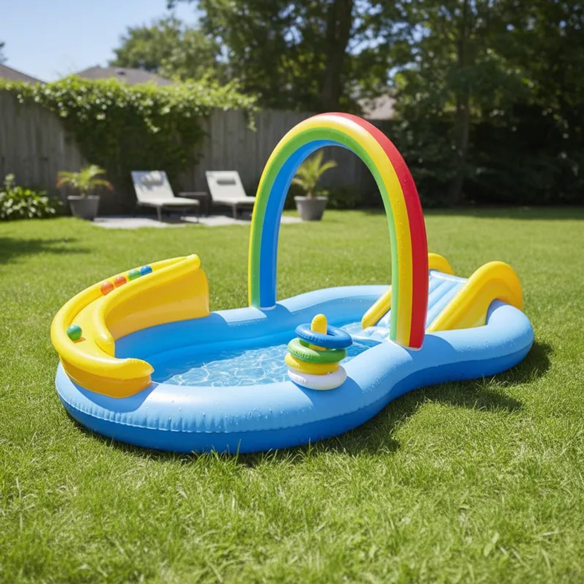 BEBESIT - Piscina Centro de Juegos Arcoiris tobogan Aspersor Be Splash