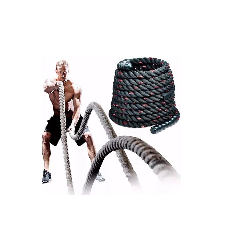 GENERICO - Cuerda Crossfit - Funcional Battle Rope 38 Mm X 10 Mt Negro