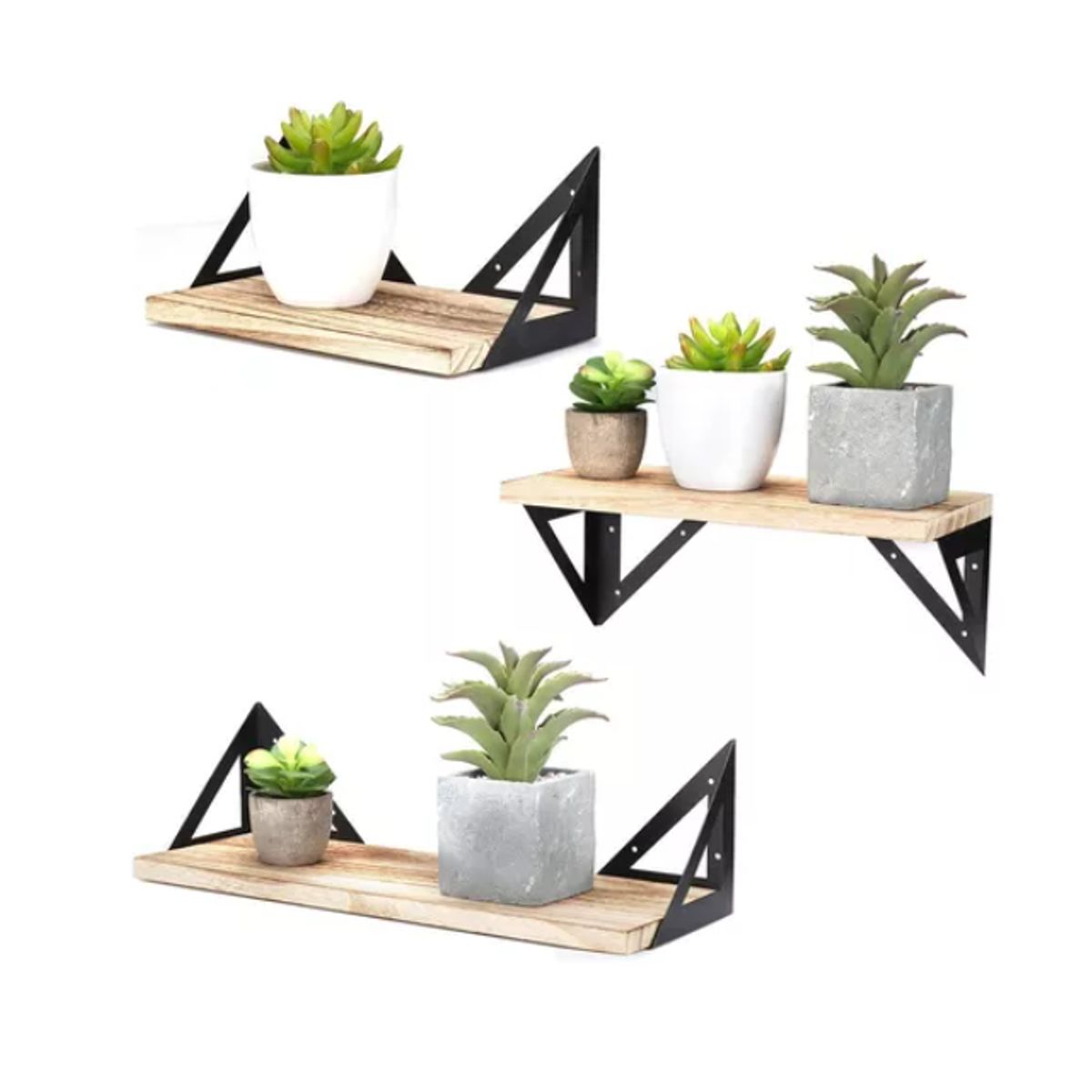 GENERICO - Repisa Flotante Madera Mate Multipropósito 100% Pino Baño