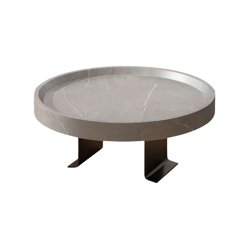 SANTU HOME & DECO - Mesa Para Sofá Gris Redonda