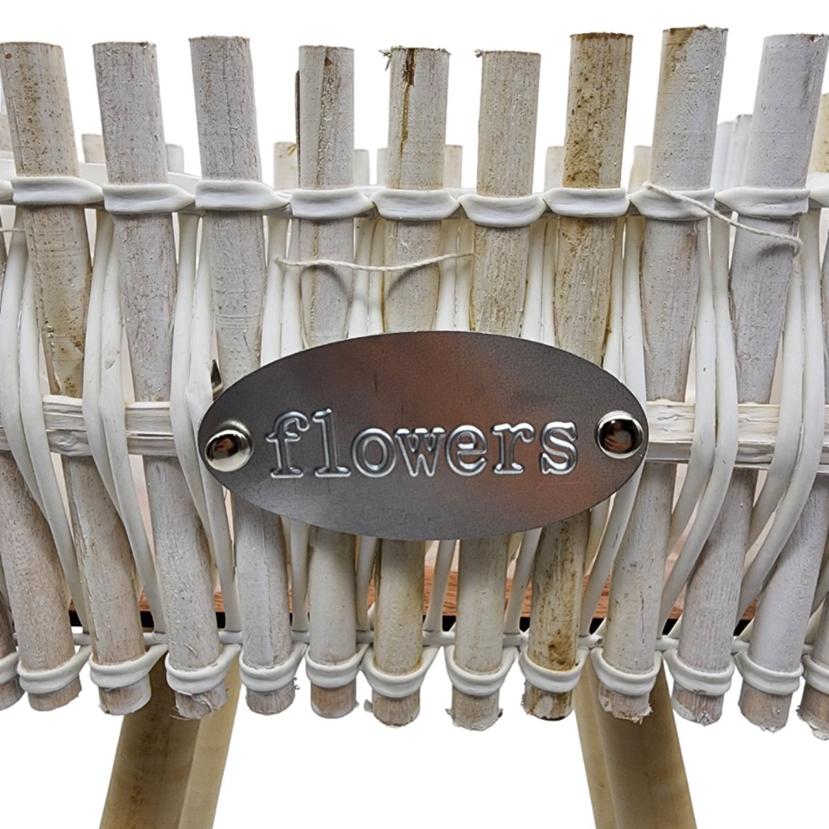 GENERICO - Set 2 Macetero Pedestal Madera Rustico Porta Macetero Blanco