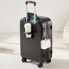 SANTU HOME & DECO - Maleta Cabina Ruedas 360 Puerto USB Negro-