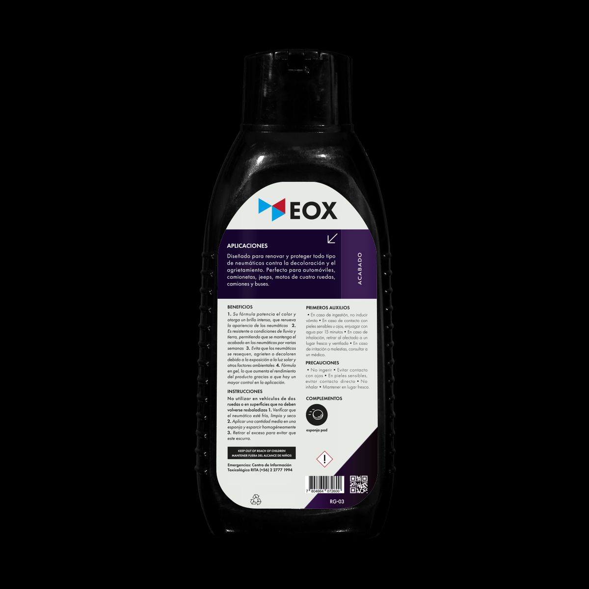 GENERICO - Renovador de Neumáticos en Gel Larga Duración EOX 470 mL