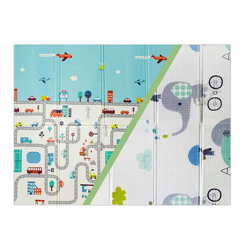 BEBESIT - Alfombra Antigolpes Plegable 180X120 Ciudad Elefante Bebesit
