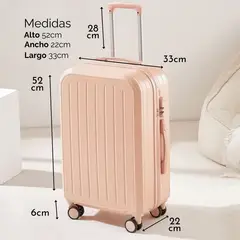SANTU HOME & DECO - Maleta con Ruedas 360 Puerto USB Rosado