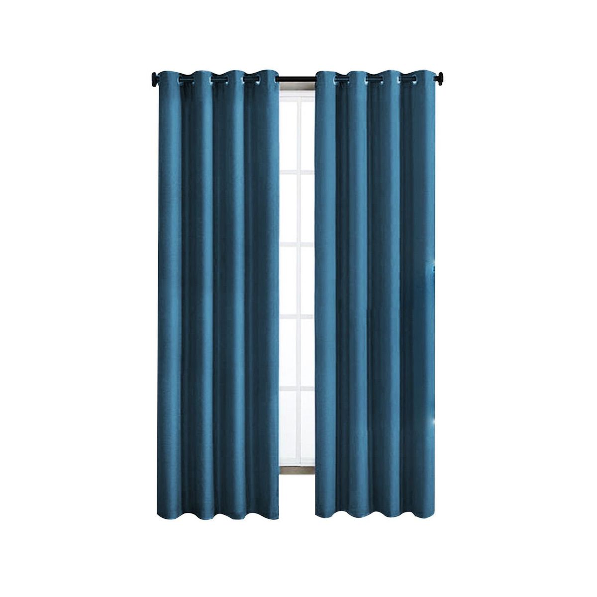 CURSOR - Cortina Blackout 100% Lino Textura Térmica Engomada Colores - Azul acero