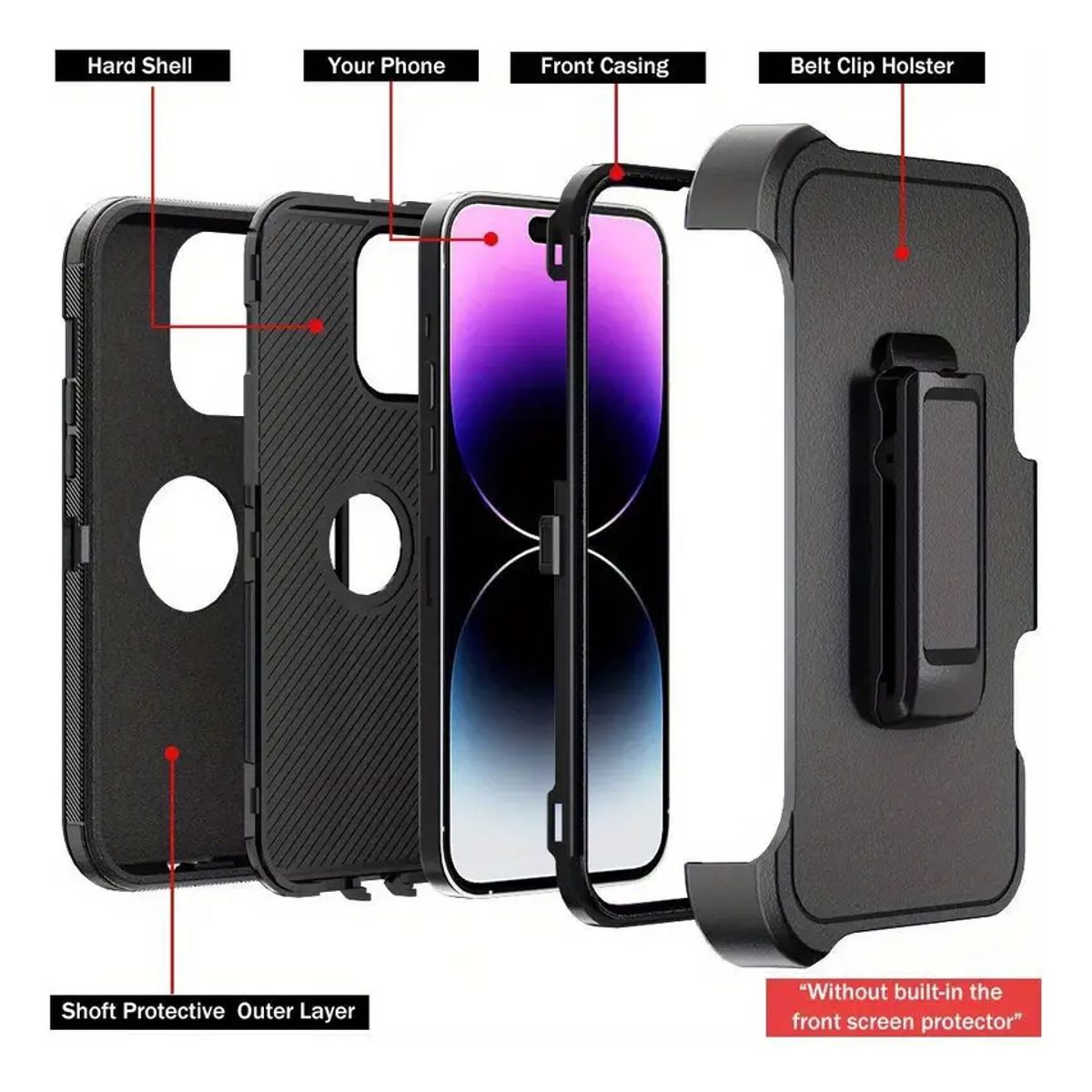 GENERICO - Carcasa Reforzada Antigolpes 360 Para iPhone 13 Pro