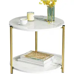 U BUY - Mesa Auxiliar Decorativa Para Sala De Estar Color Blanco
