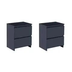 KLIK - Pack de 2 Veladores Cajón Doble Minimal Oscuro 20